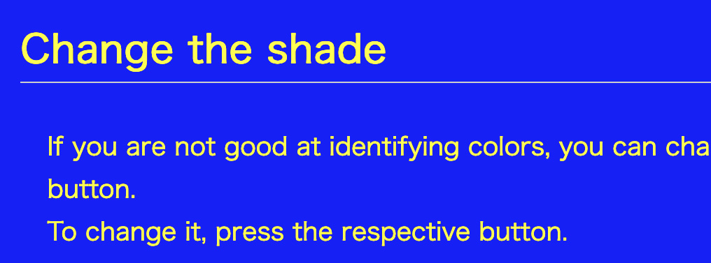 Text color: Yellow and background color: blue.