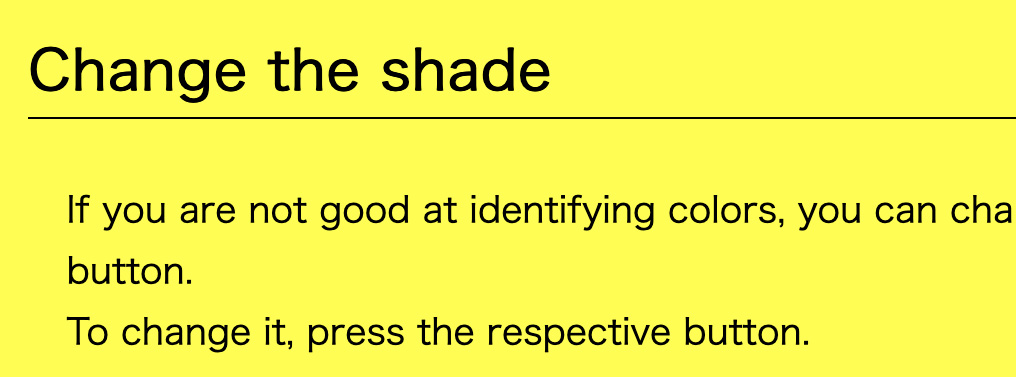 Text color: Black and background color: yellow.